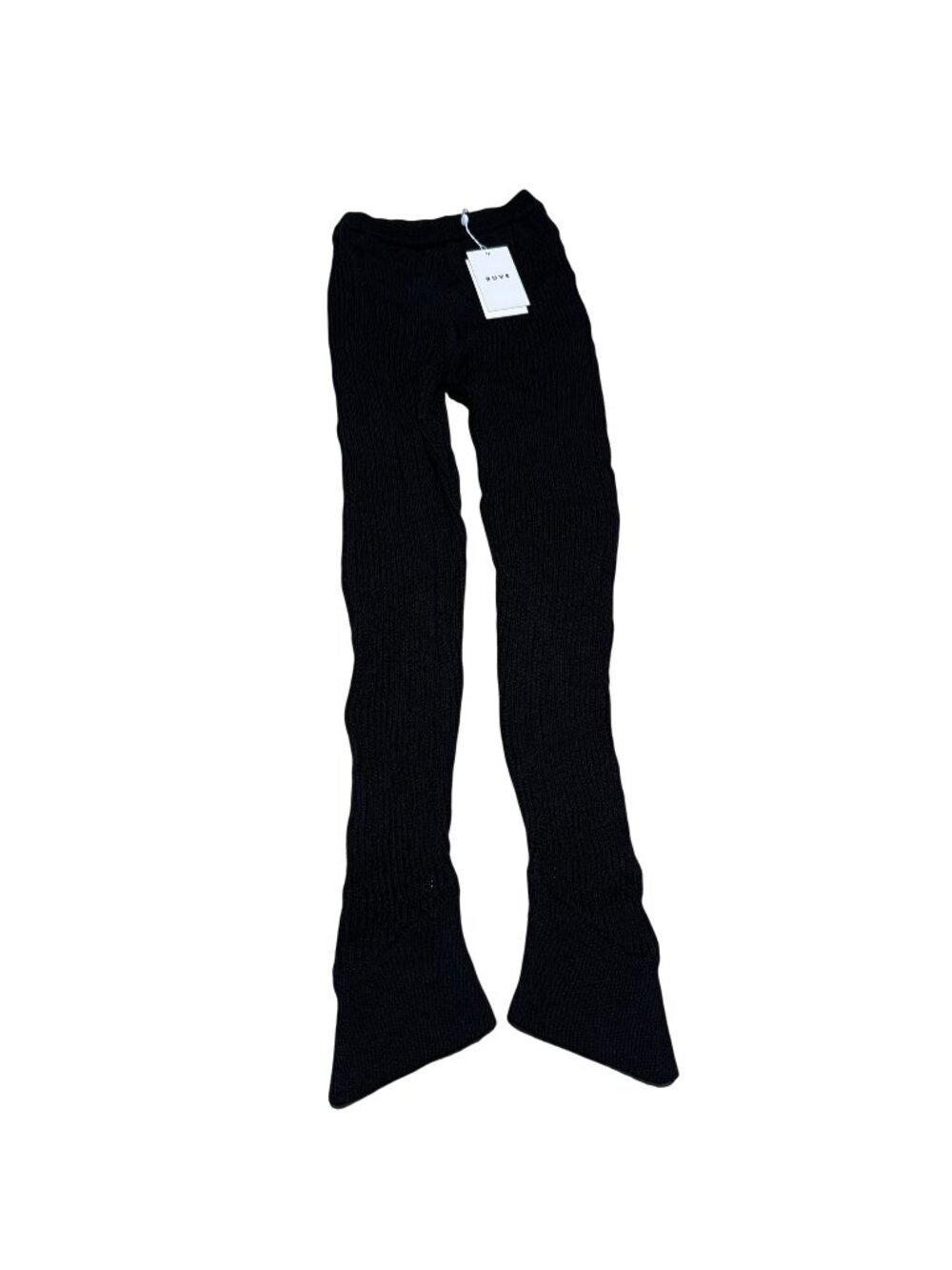 NWT RUVE Black Pull On Knit Flare Leg Pants Women's One Size